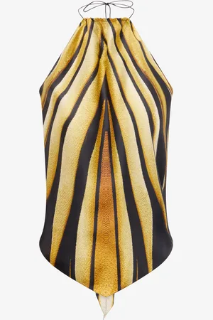 Roberto Cavalli Top foulard stampa Ray Of Gold in seta