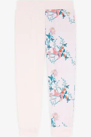 Roberto Cavalli Pantaloni sportivi con stampe floreale e Leopard