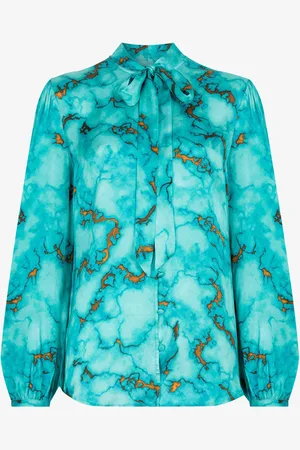 Roberto Cavalli Camicia in seta stampa Marmo