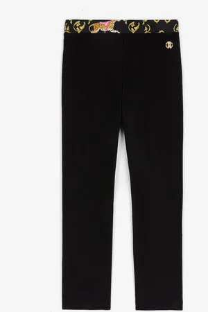 Roberto Cavalli Leggings con stampa floreale e carosello