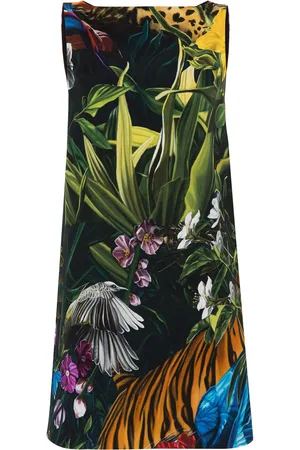 Roberto Cavalli Floral And Leopard-Print Mini Dress
