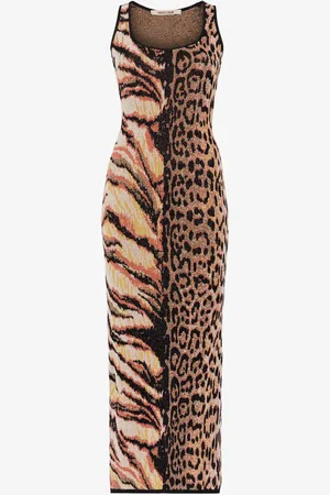 Roberto Cavalli Abito jacquard con motivi animalier