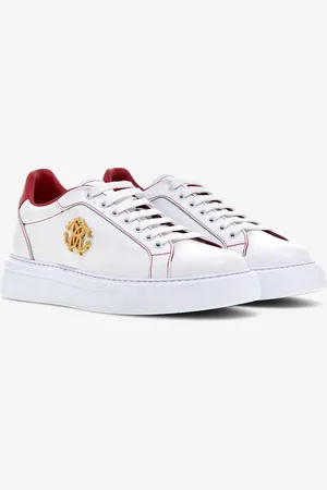 Roberto Cavalli Sneakers in pelle con emblema dorato