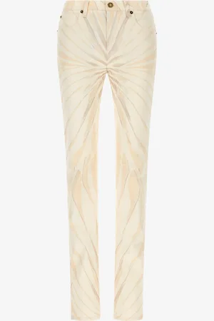 Roberto Cavalli Pantaloni skinny stampa Ray Of Gold in cotone