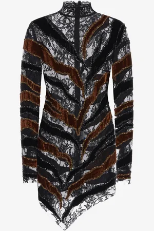 Roberto Cavalli Abito ricamato con inserti