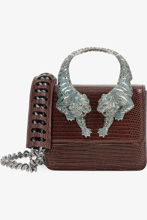 Roberto Cavalli Borsa a spalla Roar piccola con tigri gioiello