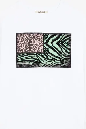Roberto Cavalli Felpa con applicazione Animalier Patchwork