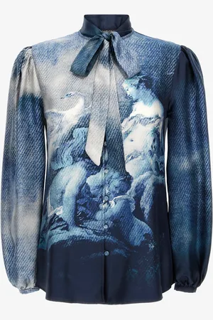 Roberto Cavalli Camicia in seta stampa Wild Leda