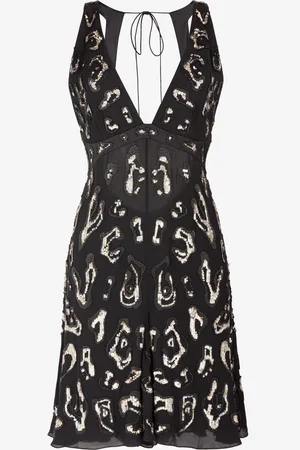 Roberto Cavalli Mini abito in seta con paillettes