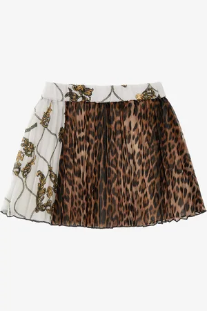 Roberto Cavalli Gonna a pieghe stampa Leopard