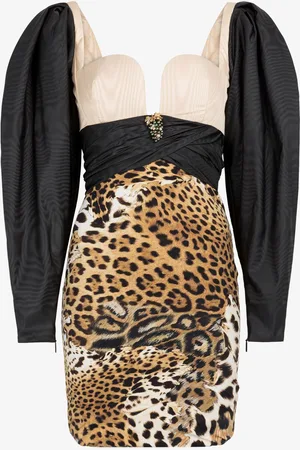 Roberto Cavalli Mini abito con stampa Jaguar