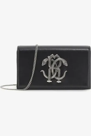 Roberto Cavalli Mirror Snake Shoulder Bag