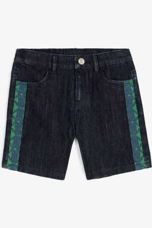 Roberto Cavalli Shorts in denim con Monogram RC