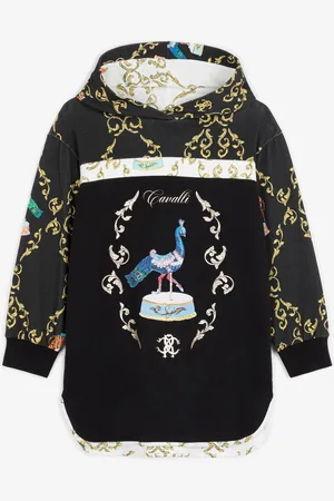 Roberto Cavalli Felpa con stampa floreale e carosello