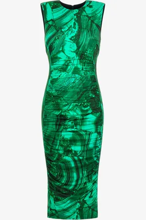 Roberto Cavalli Abito midi con stampa Malachite