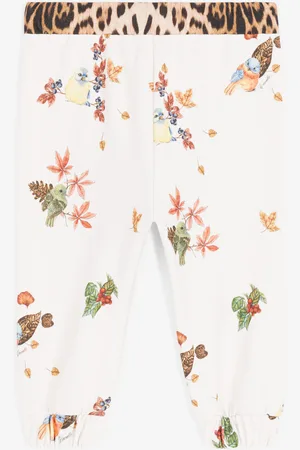 Roberto Cavalli Pantaloni sportivi con stampe uccellini e Leopard