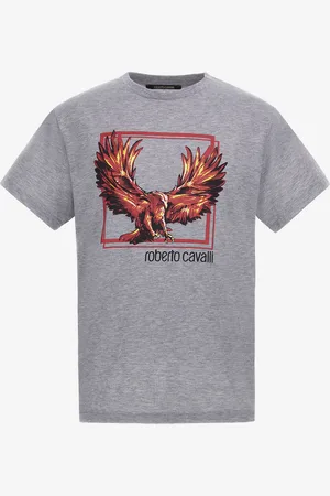 Roberto Cavalli T-shirt con logo e stampa Aquila