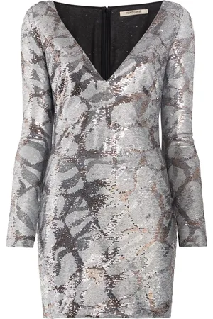 Roberto Cavalli Mini abito di paillettes con motivo animalier