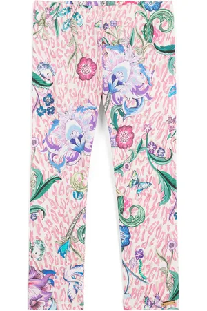 Roberto Cavalli Floral And Leopard-Print Leggings