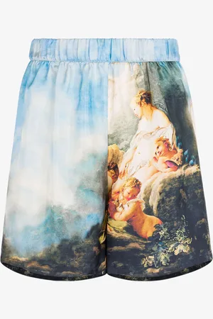 Roberto Cavalli Shorts in seta con stampa