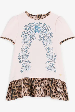 Roberto Cavalli Abito con Monogram RC e stampa Leopard