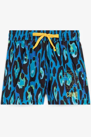 Roberto Cavalli Shorts da bagno con stampa Leopard