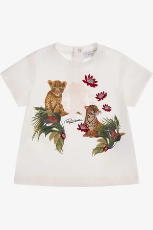 Roberto Cavalli T-shirt con firma e stampa