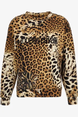 Roberto Cavalli Felpa con stampa Jaguar Skin