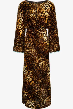 Roberto Cavalli Abito in velluto stampa Leopard