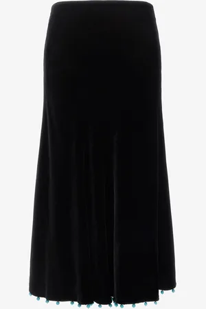 Roberto Cavalli Beaded-trim high-waisted skirt