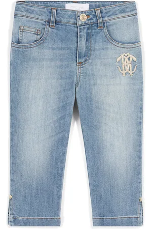 Roberto Cavalli Mirror Snake-Embroidered Jeans