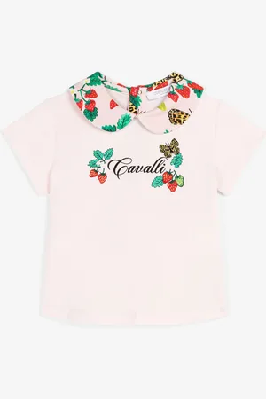 Roberto Cavalli Top con motivo farfalle e fragole