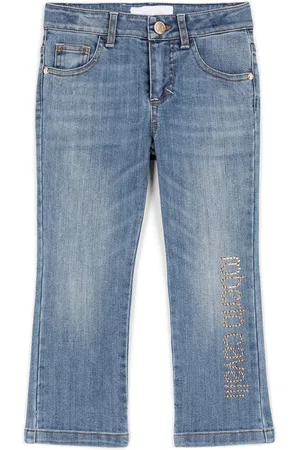 Roberto Cavalli Crystal-Embellished Logo Jeans