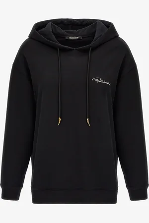 Roberto Cavalli Felpa Nera Con Logo Firma