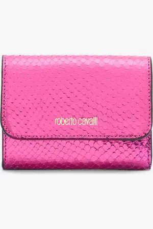 Roberto Cavalli Portafoglio Metallizzato Effetto Squame Di Serpente