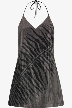 Roberto Cavalli Abito Mini Stampa White Tigresse