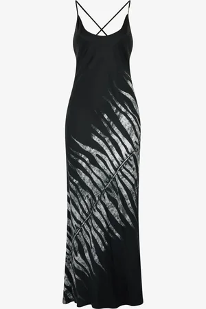 Roberto Cavalli Abito Lungo Stampa White Tigresse