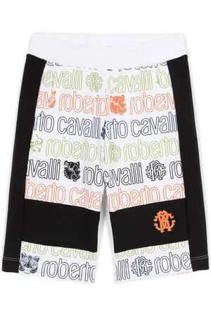 Roberto Cavalli Logo And Panther-Print Shorts