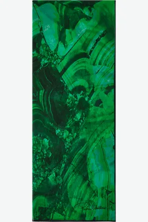 Roberto Cavalli Sciarpa In Seta Con Stampa Malachite