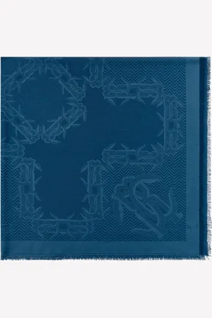 Roberto Cavalli Scialle Jacquard Con Monogram Mirror Snake