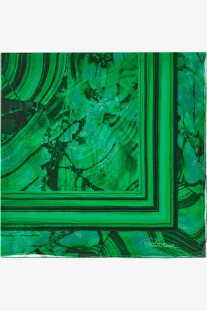 Roberto Cavalli Scialle In Seta Con Stampa Malachite