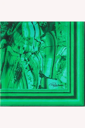 Roberto Cavalli Sciarpa In Seta Con Stampa Malachite