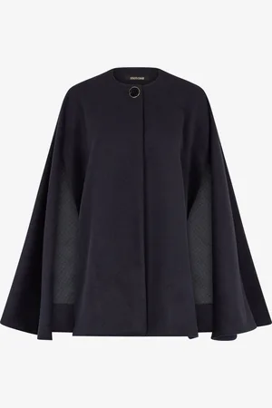 Roberto Cavalli Cappotto Con Mantella In Misto Cashmere
