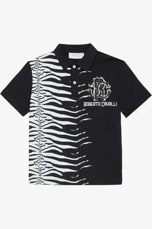 Roberto Cavalli Polo Tiger Skin Con Monogram RC E Logo