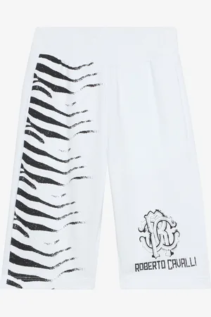Roberto Cavalli Bermuda Sportivi Stampa Zebra E Monogram RC