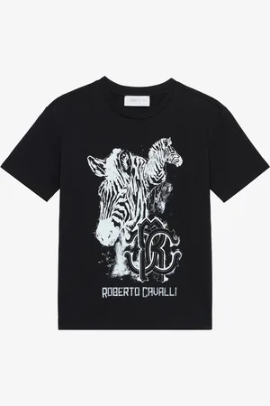 Roberto Cavalli T-Shirt Con Stampa Zebre E Logo