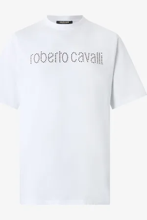 Roberto Cavalli T-shirt Con Logo E Mini Borchie