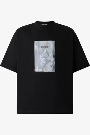 Roberto Cavalli T-shirt Con Stampa Rosa E Logo
