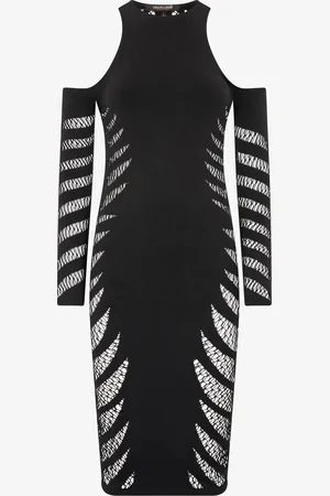 Roberto Cavalli Abito Midi Con Motivo Traforato