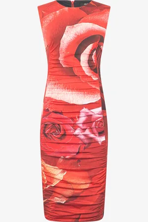 Roberto Cavalli Abito Midi Con Stampa Rose
